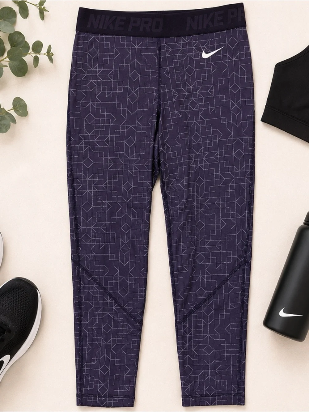 Nike Purple Geo Print Girls' Leggings